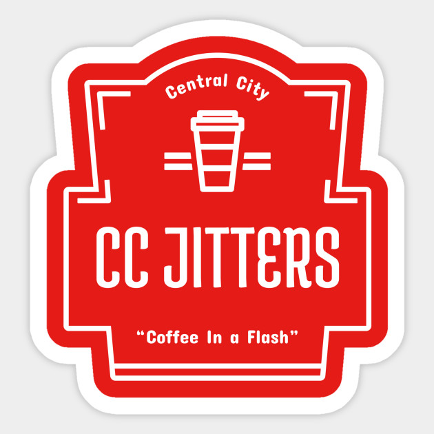 CC Jitters Coffee In A Flash The Flash Sticker TeePublic